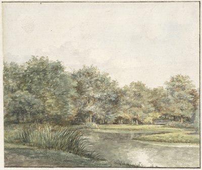 Landscape with Trees by the Water by Pieter Ernst Hendrik Praetorius