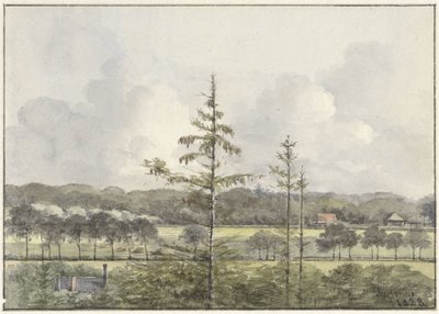 View of Meadows with Farms by Pieter Ernst Hendrik Praetorius