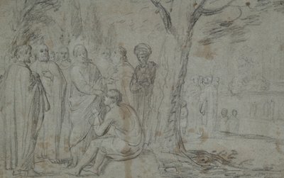 Christ Healing the Blind Man (recto); Venus and Cupid (verso) by Pieter Fransz. de Grebber
