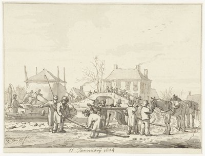 Karnemelksloot in Naarden, January 11, 1814 by Pieter Gerardus van Os (signed by artist)