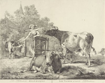 Cows and Milkmaid by Pieter Gerardus van Os