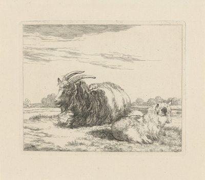 Lying Goat and Kid by Pieter Gerardus van Os