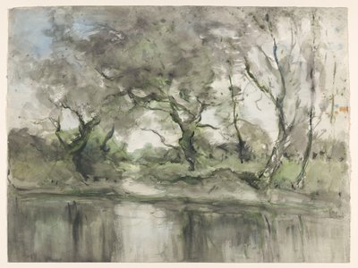Trees by the Waterside by Pieter H.J.J. Ras (signed by artist)