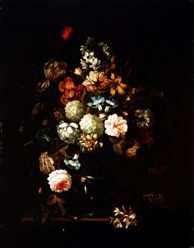 Still Life with Flowers in a Glass Vase by Pieter Hardime