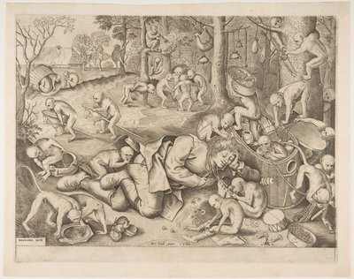 The Merchant Robbed by Monkeys by Pieter Heyden van der