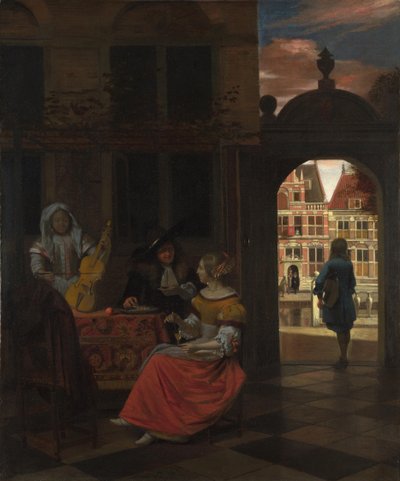 A Musical Party in a Courtyard by Pieter Hooch de