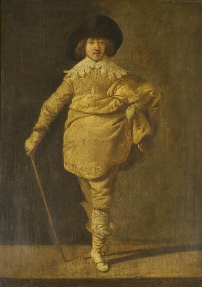 A Standing Cavalier by Pieter Jansz. Quast