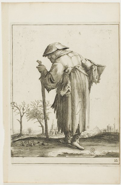 Marching Beggar Woman with a Basket, from It