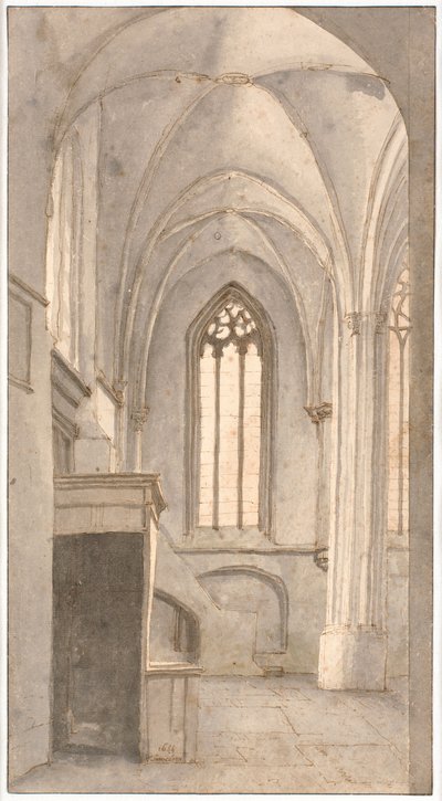 View of the Interior of the Church of St. Cunera in Rhenen (prov. Utrecht) by Pieter Jansz Saenredam