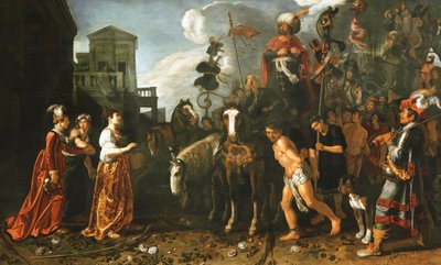 Jephthah Welcomed Home from the Battlefield by His Daughter by Pieter Lastman