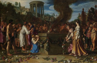 Orestes and Pylades Disputing at the Altar (Euripides, Iphigenia in Tauris) by Pieter Lastman