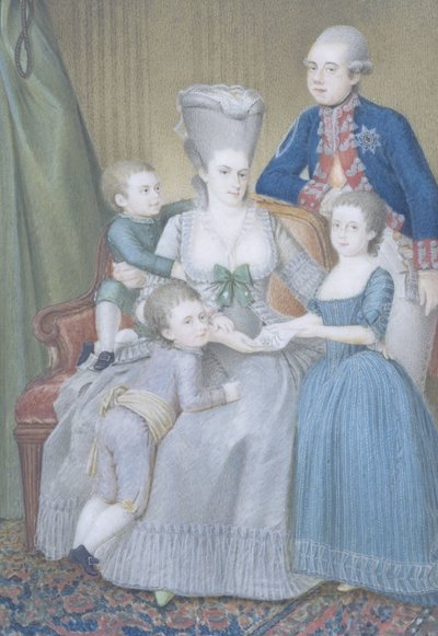 Willem V, Prince of Orange-Nassau, with His Wife Frederika Sophia Wilhelmina of Prussia and Their Children Frederica Louisa Wilhelmina, Willem Frederik and Willem George Frederik by Pieter Lesage