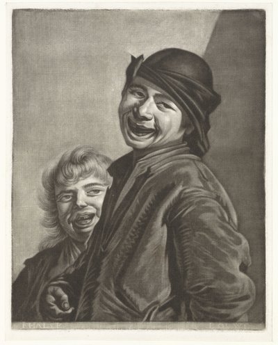 Two laughing boys by Pieter Louw