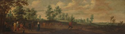 Landscape with a Couple Dancing Outside a Country Mansion by Pieter Meulener