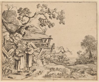 Woman Conversing with a Peasant by Pieter Molijn