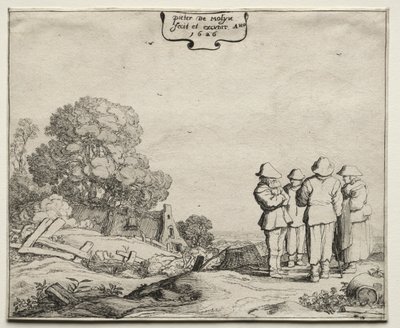 Landscape with Four Peasants Conversing by Pieter Molyn