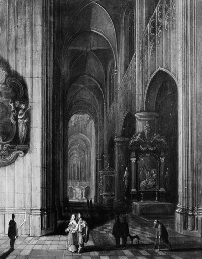 Interior of a Gothic Church at Night by Pieter Neefs