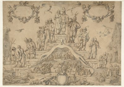 Staircase of Old Age with Farmers and Farmer