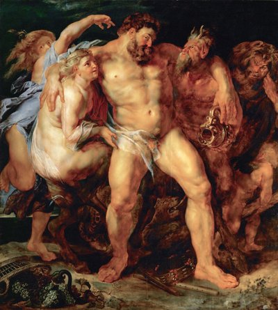 The Drunken Hercules, Led by a Nymph and a Satyr, ca 1614 by Peter Paul Rubens