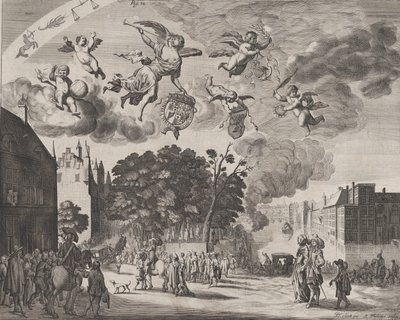 Charles II Entering The Hague in a Carriage with the Mauritshuis on the Right, 1660 by Pieter Philippe