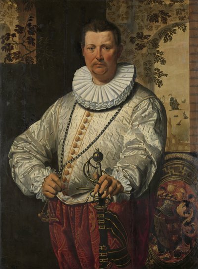 Portrait of a Dutch Admiral of the Fleet by Pieter Pietersz. (I) (circle of)