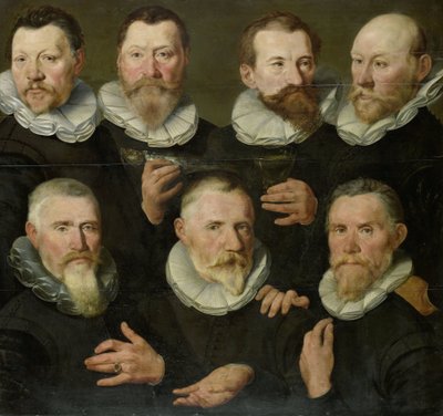The Company of Captain Pieter Dircksz Hasselaer and Lieutenant Jan Gerritsz Hooft, Amsterdam by Pieter Pietersz. (I) (circle of)