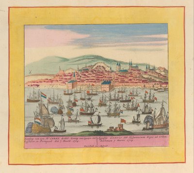 Arrival of the Dutch-English Fleet with King Charles III in Lisbon, 1704 by Pieter Schenk (I)
