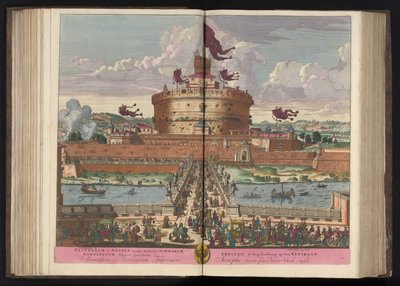 Castle of the Holy Angel on the River Tiber in Rome (Castellum S. Angeli) by Pieter Schenk (I)