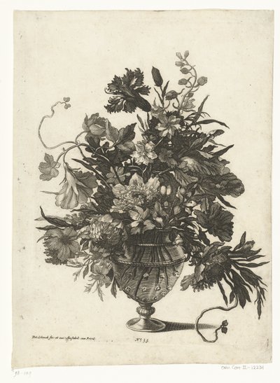 Glass Vase with Flowers by Pieter Schenk (I)