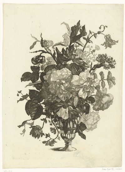 Glass Vase with Flowers by Pieter Schenk (I)