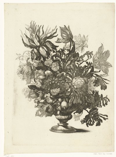 Glass Vase with Flowers by Pieter Schenk (I)