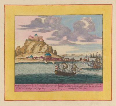 Conquest of Gibraltar by an Anglo-Dutch Fleet, 1704 by Pieter Schenk (I)