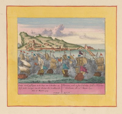 Naval Battle at Gibraltar, 1705 by Pieter Schenk (I)