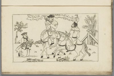 Chinese Landscape with Two Riders, First Part (series title) by Pieter Schenk (II)
