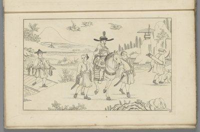 Chinese Gentleman on Horseback Hunting Birds (Newly Invented Chinese, Second Part) by Pieter Schenk (II)
