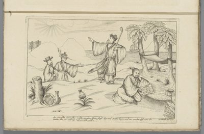 Chinese Astronomers (The Chinese Star Seers Who Lie on a Free Street Day and Night and Only Wait for Food to Be Given to Them by People) (Chinese Customs) by Pieter Schenk (II)