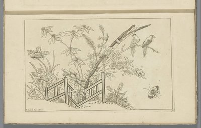 Three Birds in a Blooming Tree (Chinese Flowers and Birds series) by Pieter Schenk (II)