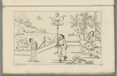 Landscape with Figure Sitting Cross-Legged on a Platform by Pieter Schenk (II)