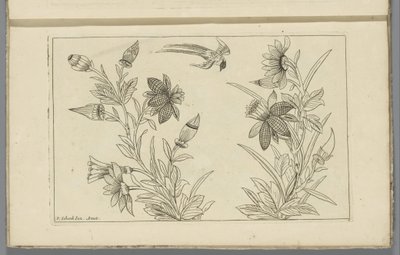 Two Flowering Shrubs and a Swallow by Pieter Schenk (II)