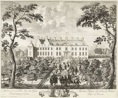 Arrival of William III at the Hunting Lodge, Hof te Dieren, 1691 by Pieter Schenk