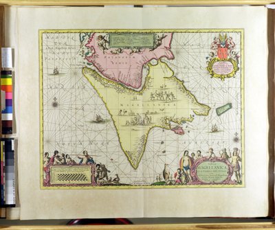 Tabula Magellanica, Quatierrae del Fuego, plate 18 from Le Nouveau et Grand Illuminant Flambeau de la Mer by Claes Jansz. Vooght by Pieter Schenk