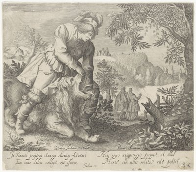 Samson and the Lion by Pieter Serwouters