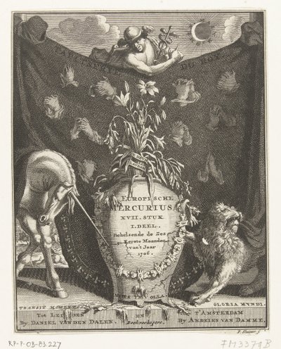 Title Page for the European Mercury for the Year 1706 by Pieter Sluyter