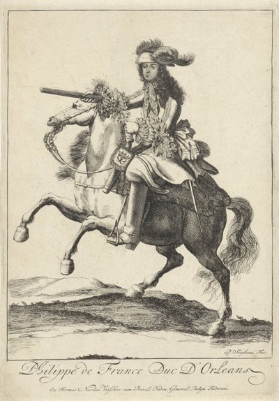 Equestrian Portrait of Philip I, Duke of Orléans by Pieter Stevens (vermeld in 1689)