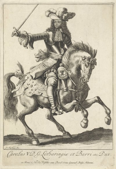 Equestrian Portrait of Charles V Leopold, Duke of Lorraine by Pieter Stevens (vermeld in 1689)