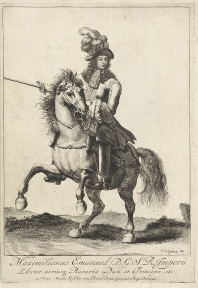 Equestrian Portrait of Maximilian II Emanuel, Elector of Bavaria by Pieter Stevens (vermeld in 1689)