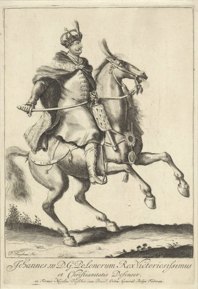 Equestrian Portrait of King John III Sobieski of Poland by Pieter Stevens (vermeld in 1689)