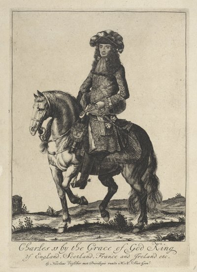 Equestrian Portrait of King Charles II of England by Pieter Stevens (vermeld in 1689)