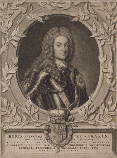 Portrait of Prince Boris Ivanovich Kurakin, after 1717 by Pieter Stevens Gunst van
