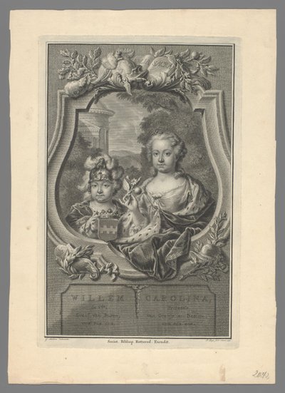 Portrait of William V, Prince of Orange-Nassau, and Carolina, Princess of Orange-Nassau by Pieter Tanjé